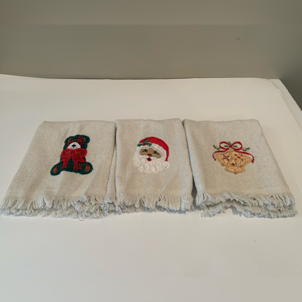 Vintage Cannon Christmas Holiday Hand Towels‎